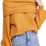 Free People Echo Beach Wool Sweater Mustard Off the Shoulder Photo 0