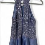 B Darlin  Juniors Sequin Satin Halter Formal Dress – Size 1/2 Photo 3