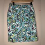Lilly Pulitzer Melanie Pencil Knee-Length Skirt Blue Floral Peacock Women’s 6 Photo 1