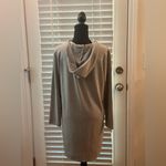 The Lovely Long Sleeve Hooded Long Tunic Dress Top‎ Gray Size M Photo 3
