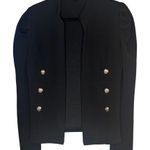 268. Black Faux Double Breasted Jacket | Size L | Classic Structured Outerwear Size L Photo 0