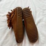 Minnetonka Double Fringe Suede Moccasin Booties Leather Brown Women’s 9 Zip Up Photo 4