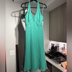 Anne Klein NWT 100% Silk Halter Sequin Dress Y2K Vintage Photo 1