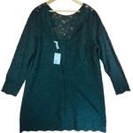 H&M  NWT Women’s Forest Green Fall Winter Wedding Long Sleeve Short Lace Dress 18 Photo 2