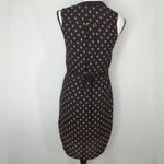H&M Womens Shirt Dress Diamond Print Button Tie Waist Sleeveless Black Size 4 Photo 3