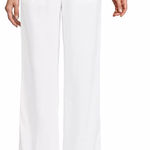 Lands' End High Rise Wide Leg Linen Pleated Neutral White Size 14 Pants 537648 Photo 0