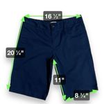 Lands' End  Women's Classic Chino Shorts Size 8 Navy Blue Preppy Long Shorts Photo 3