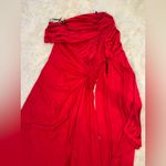 Tadashi Shoji NWOT Ember One-Shoulder Draped Gown lava red Sz 12 Photo 3