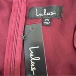 Lulus Burgundy Satin Maxi Dress Size XS NWT Wedding Pom Concert Party Pom Red Photo 8