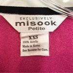 Misook Front Zip Cardigan Sweater Blazer Women's XXS Pink Black Career Luxury Photo 3