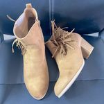 Brash Tan Fringe Heeled Ankle Boots Size 8 1/2 Photo 0