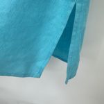 Lucy & Laurel  linen blouse large embroidered sleeveless tank top blue green Photo 4