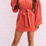 These Three Boutique Orange Button Up Dress Photo 0