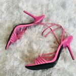 ZARA PINK  Strappy Heels Wrap Ankle Strap Sz 39 8.5 Scuffed Heels Photo 7