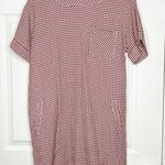 Madewell  red white t-shirt dress gingham check Photo 1