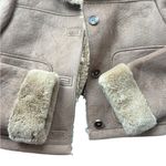 ZARA  Tan Shearling Suede Jacket NWOT size small Photo 2
