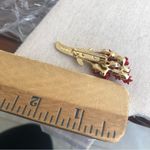 Vintage Avon Jewelry DM97 Gold Tone Dozen Enamel Red Roses Brooch Pin Photo 3