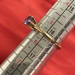 10K YELLOW GOLD Ring Purple Gem Size 5.5 Weighs 1.2 Grams Photo 6
