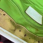 Coach Vintage rare  Straw ladybug leaf tote bag purse rhinestone handbag summer Photo 15