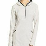 Athleta  Long Zip Up Hoodie Heathered Gray Tunic Duster Sweatshirt Womens Small Photo 0