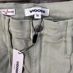 Vigoss Axl Balloon Leg Jeans Womens 31 Green Denim High Rise Stretch Pleated New Photo 6