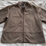 Sympli full zip lightweight brown Taupe Bomber Jacket, size 2 Made in Canada Photo 11