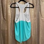 PINK - Victoria's Secret PINK Victoria’s Secret white/light teal black logo tanktop, size L Photo 4