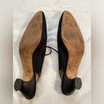 Saks Fifth Ave Vintage FENTON LAST Black Suede Sling Back Lace‎ Up Shoes Size 10 Photo 3