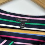 Talbots  Striped Knit Shift‎ Dress Large Bow Colorful Preppy Cotton Retro Office Photo 8
