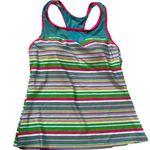Striped racerback swim top Size medium Blue Photo 0
