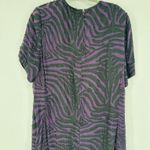 Vintage Bieff Basix Silk Beaded Dress Purple Tiger Stripe Size 2X Formal Wedding Photo 3