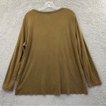J.Jill Pima V Neck Long Sleeve Tee Olive Brown 100% Pima Cotton Minimalist W XL Photo 1