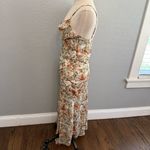 NWT‎ Floral Midi Slip Dress Size XS High Leg Slit Brown Photo 3