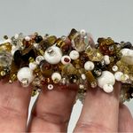 Neutral Brown Beaded Magnetic Closure Bracelet Photo 2