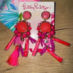 Lilly‎ Pulitzer Waterside Drop Earrings Kitschy Coral Pink New Photo 1