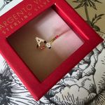 Argento Vivo  ring Adjustable A Initial Ring NEW in box sterling silver gold tone Photo 2