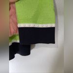 Ming Wang  Green Zip Green Textured Floral Jacket Black Trim Small Photo 4