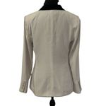 EXPRESS Cream and Black Blazer with Tuxedo Lapel and Deep V-Neckline Photo 2