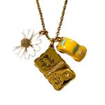 Kate Spade Go Go Go Yellow Car Floral Daisy Charm Fashion Gold Necklace Photo 2