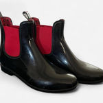 Ralph Lauren Lauren Tally Black and Red Winter Chelsea Rain Boots Sz 10 Photo 0