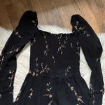 Reformation Kelli Black Floral Smocked Mini Dress Photo 4