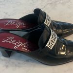 Brighton Tour Mule Black Slip On Heeled Shoe Italy Women's Size 8 EUC Photo 1