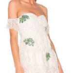 Lovers + Friends White Lace Palm Print Dress Photo 0
