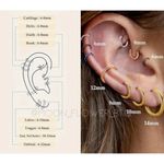 Black Huggie Hoop Earrings 8mm Photo 2