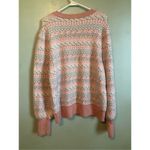Design History  Metallic Crewneck Sweater Long Sleeve Casual Pink Silver XXL Photo 4