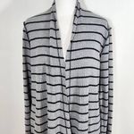Daytrip Gray and Black Stripe Cardigan Size Medium Long Gray Cardigan Photo 2