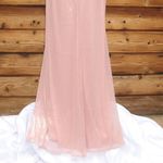 Mac Duggal NWOT  10829 SEQUINED RUFFLED CUT OUT LACE UP GOWN Pink Size 4 Photo 10