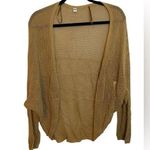 Uniqlo Tan Open Knit Cocoon Linen Blend Cardigan Photo 0