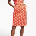 Boden Phoebe Jersey Knit Dress in Orange & Blue Floral Daisy Print Size 6 Petite Photo 2
