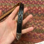 VTG WESTERN BEADED BLACK LEATHER SKINNY BELT Photo 8
